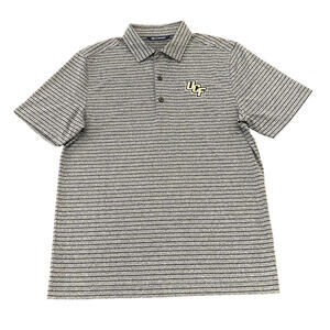 NWT Cutter & Buck UCF Knights Black/Grey Stripe Polo Size Men's Small